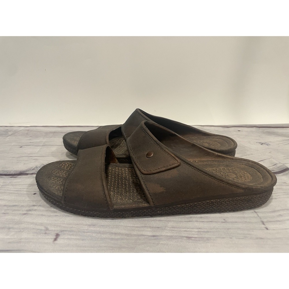 Vintage Pali Hawaii Sandals -1 PAIR SIZE 10 DARK BROWN - Made In Taiwan